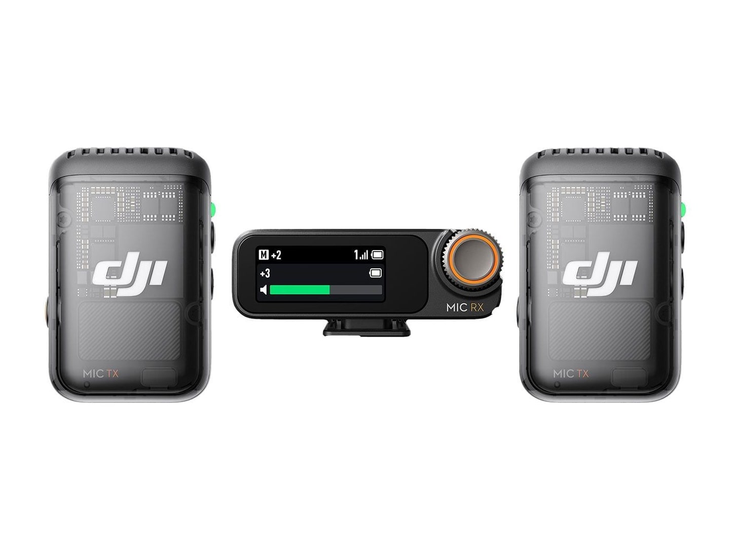 DJI - Mic 2 (2 TX + 1 RX + Charging Case) 3.5mm, USB-C Microphones - Black