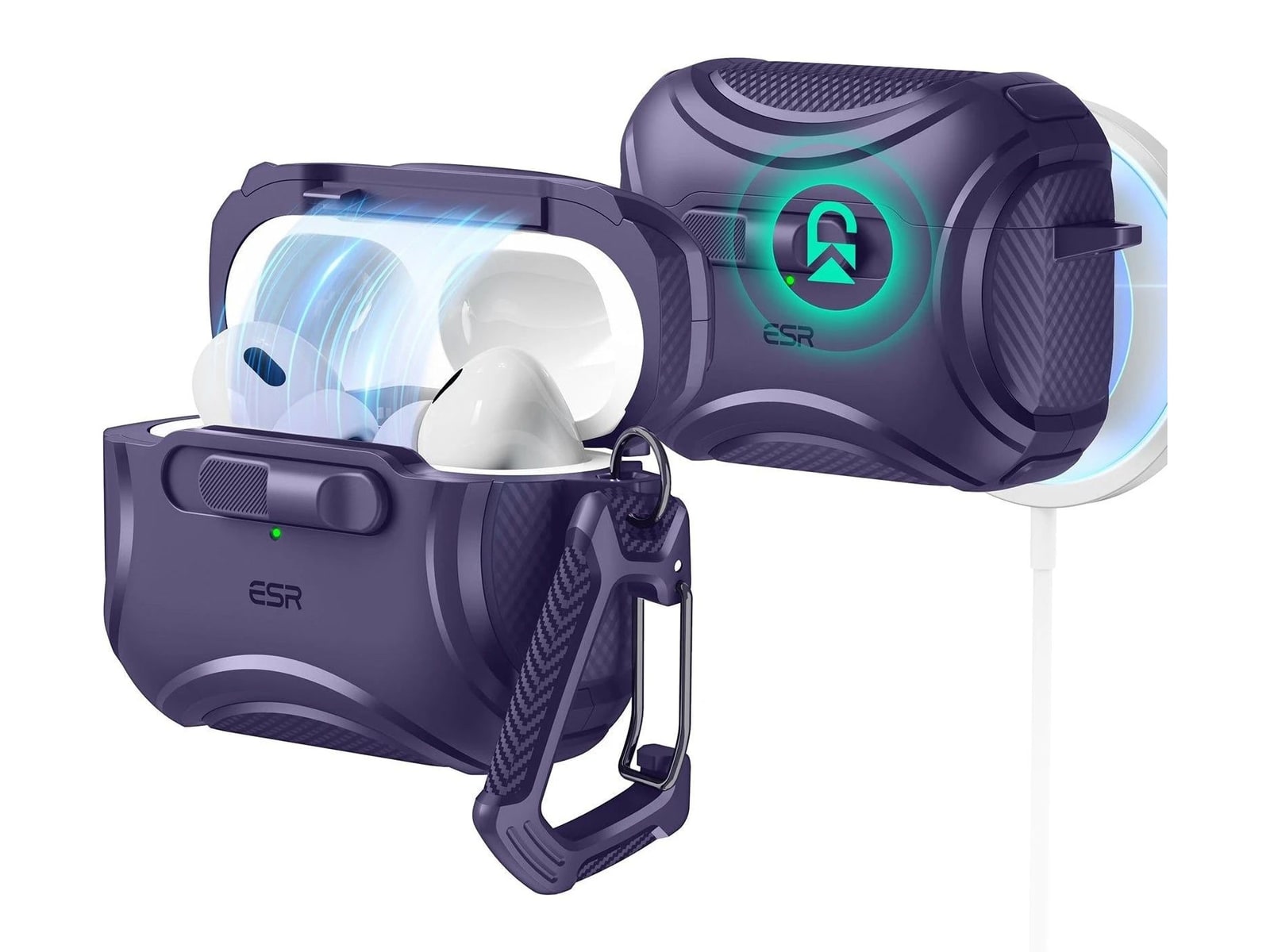 ESR - Cyber FlickLock Case (HaloLock) - AirPods Pro 2 / Pro - Purple