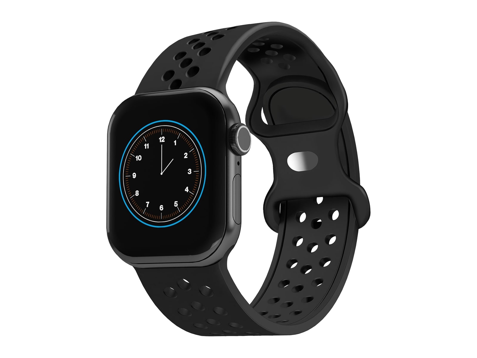 Cygnett - SportsBand Silicone Sports Bands for Watch Series 3/4/5/6/7/8/9/10/SE 38/40/41/42mm Watch Bands - Black