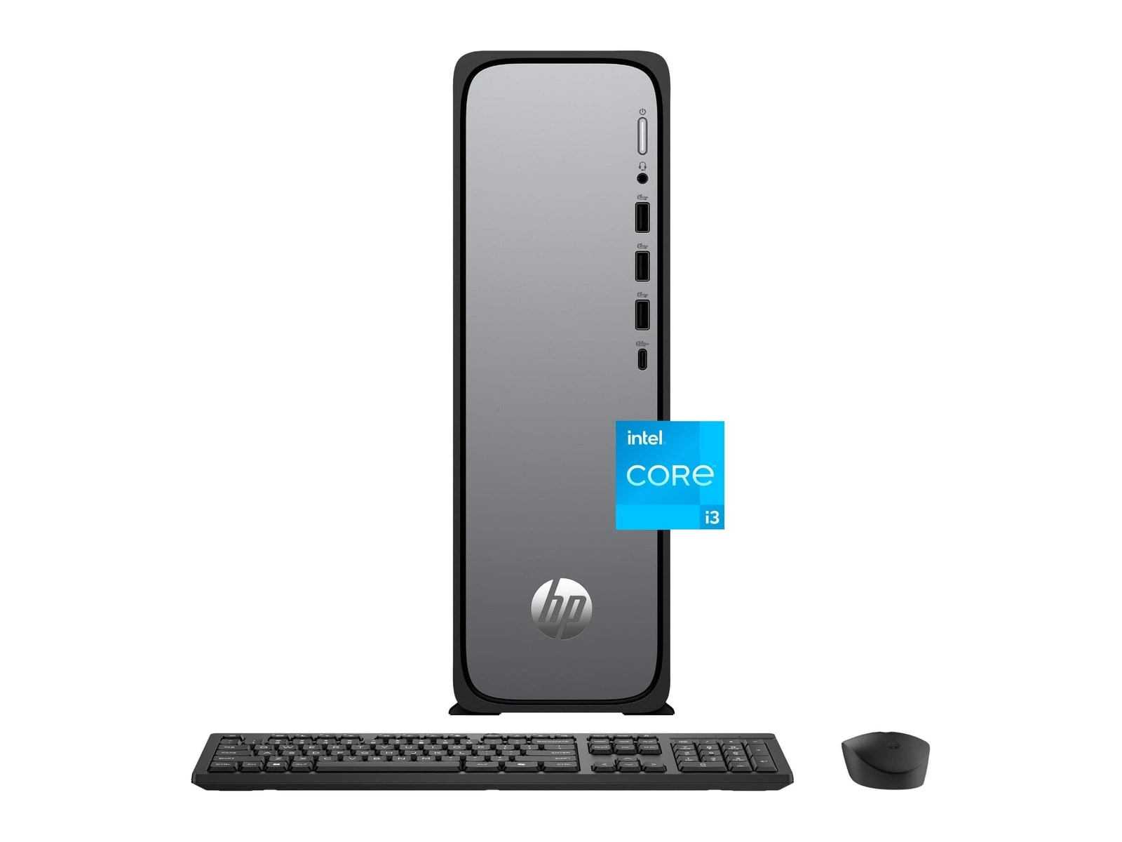 HP - OmniDesk S03-0034 - Intel Core i3-13100 chip - 8GB Memory - 256GB SSD - Meteor Silver