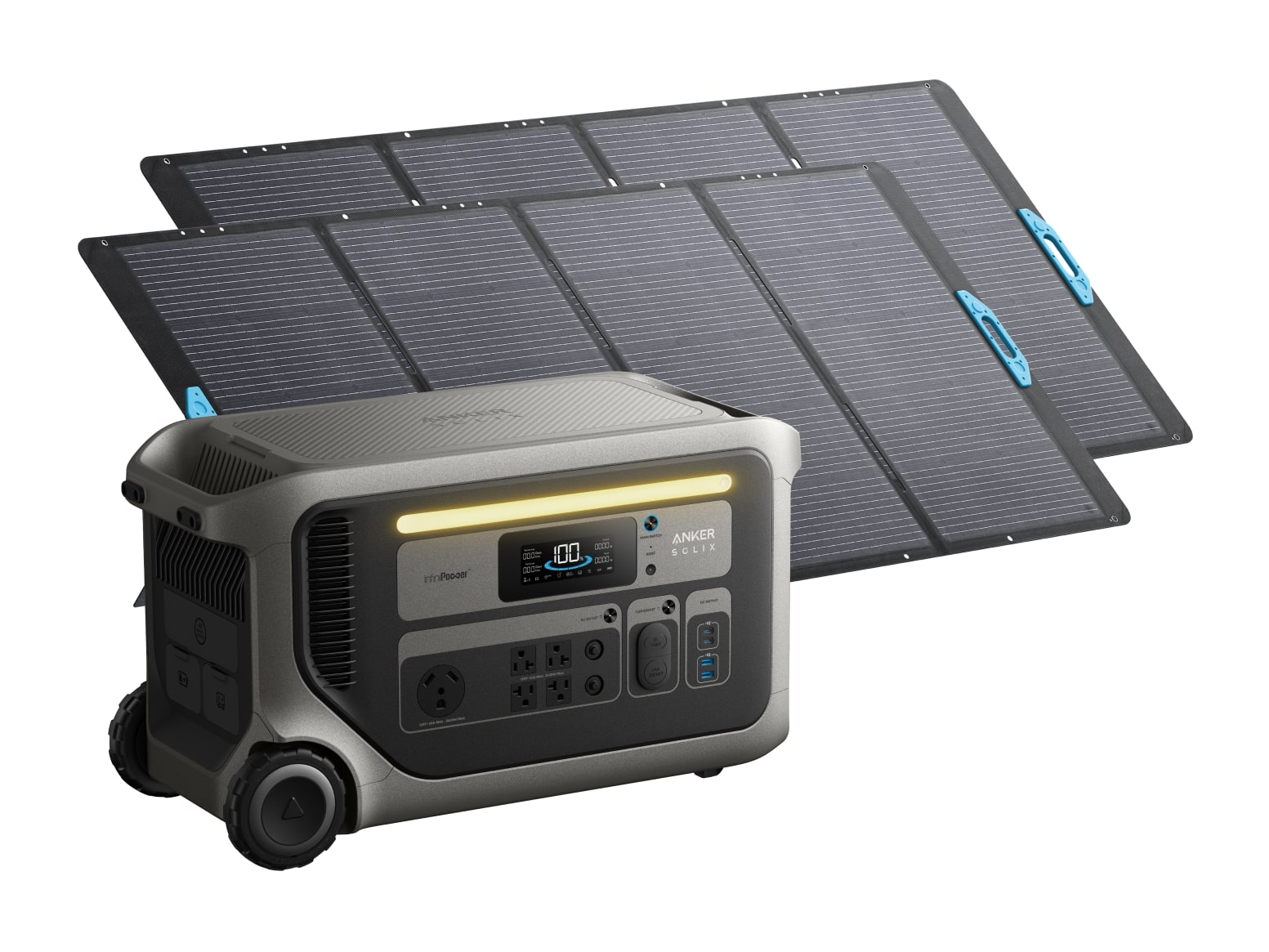 Anker - SOLIX F3000 with 2x 400W Portable Solar Panel 3072Wh Portable Power Stations