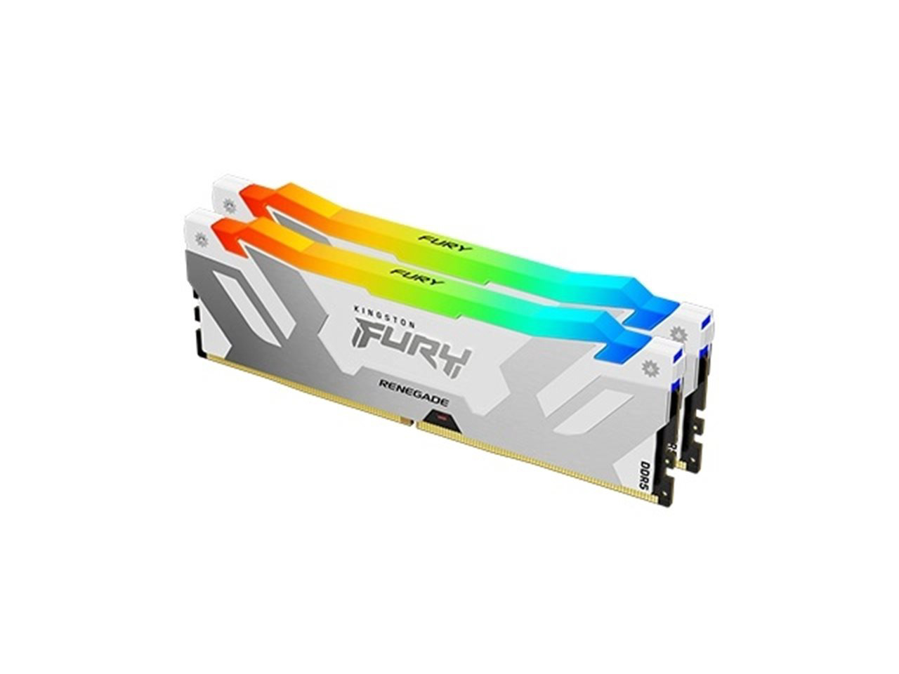 Kingston - FURY Renegade RGB 64GB (2 x 32GB) DDR5 6400 CL32 DIMM Memory (RAM) - Silver / White