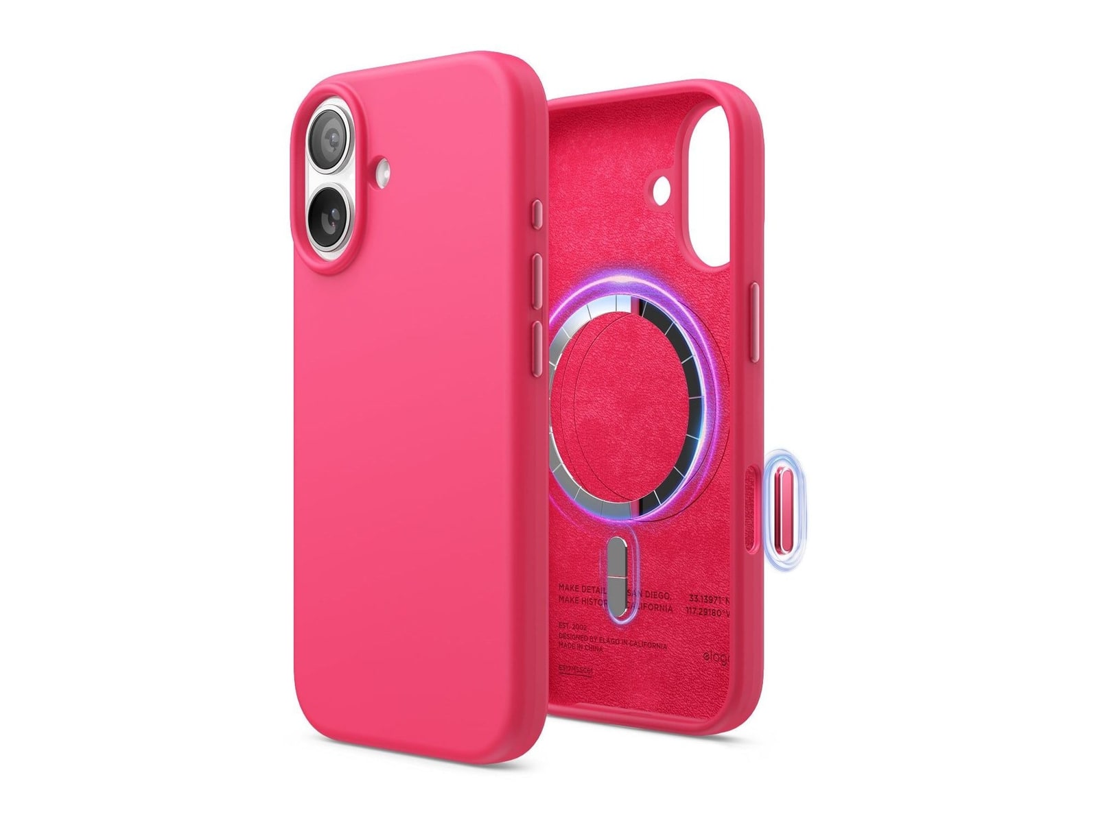 elago - MagSafe Silicone Case - iPhone 17 - Ice Red