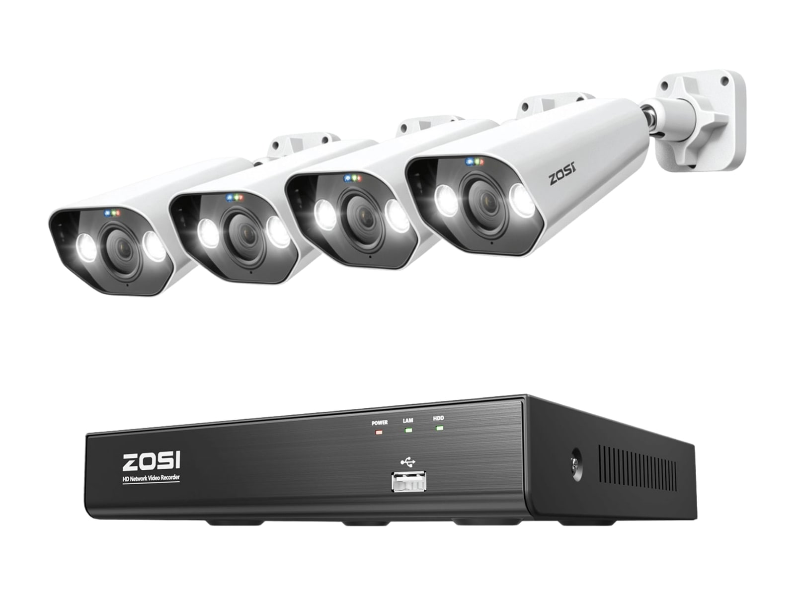 ZOSI - C182 & C225 4K PoE - 4-Camera Security Cameras