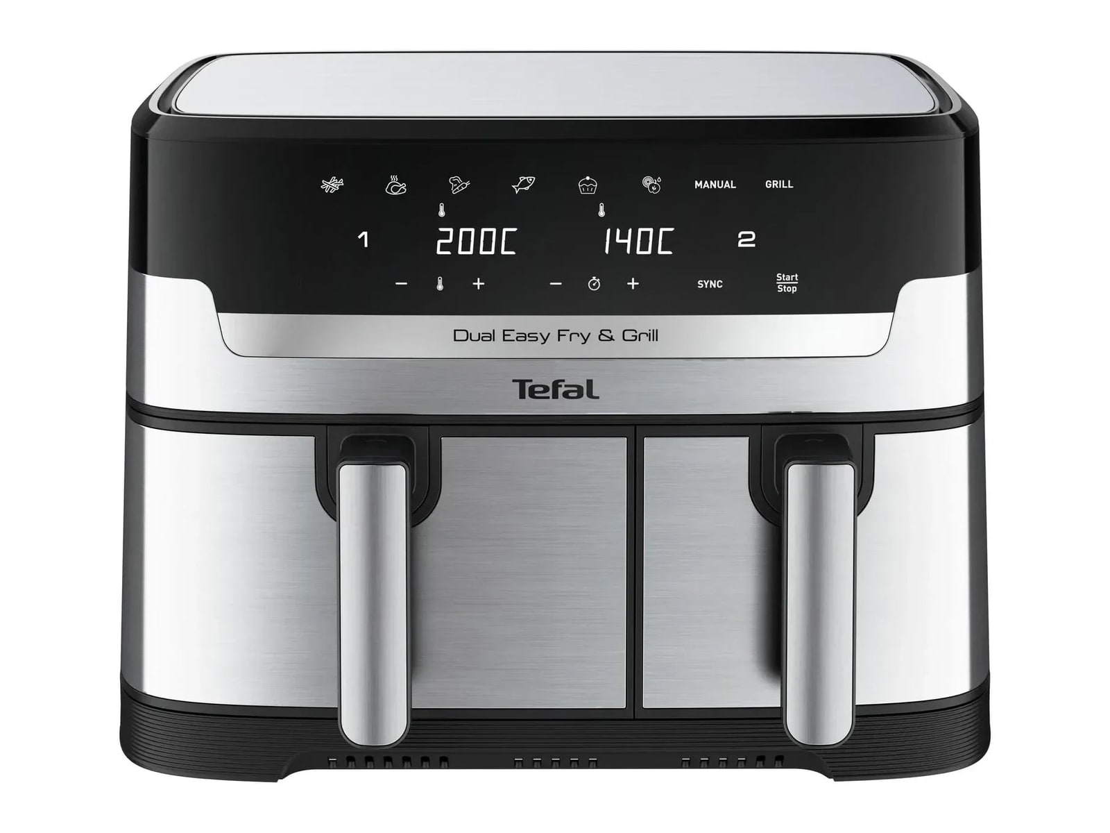 Tefal - EY905D Dual Easy Fry & Grill Stainless Steel Air Fryers