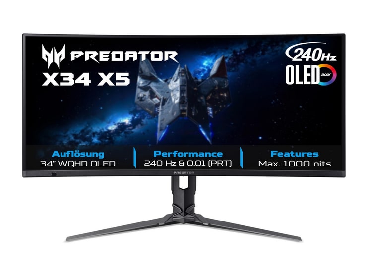 Acer - 34" Predator X34 X5 UWQHD 240Hz Gaming Monitors