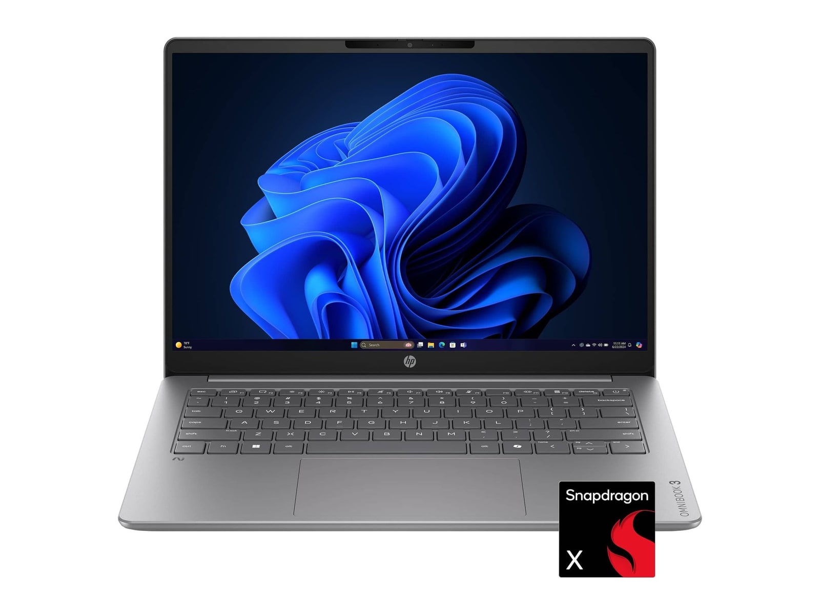HP - OmniBook 3 14-hz0588dx 14" - Snapdragon X X1-26-100 chip - 8GB Memory - 256GB SSD - Nouvelle Silver