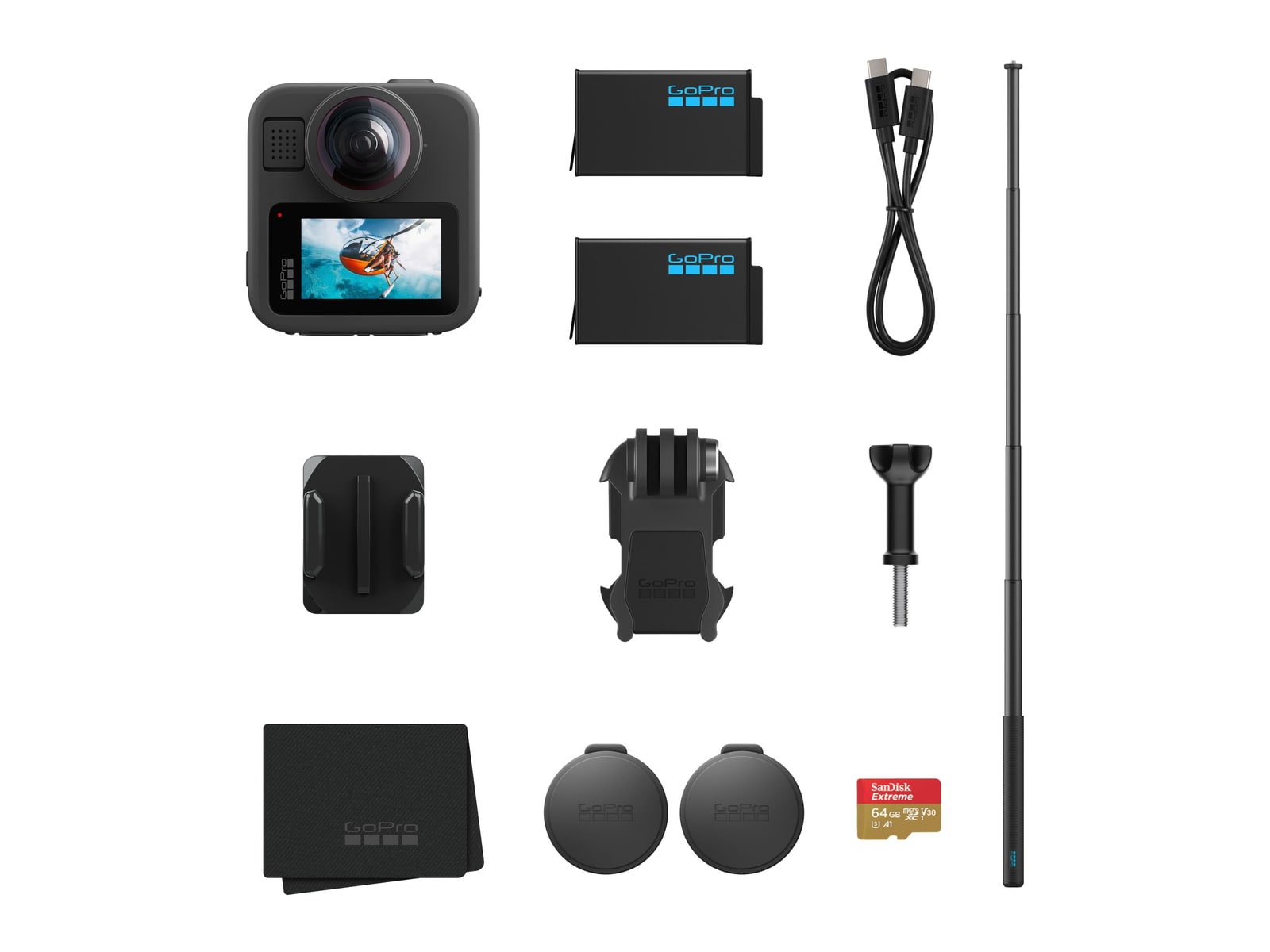 GoPro - MAX2 Action Camera Accessory Bundle Action Cameras - Black