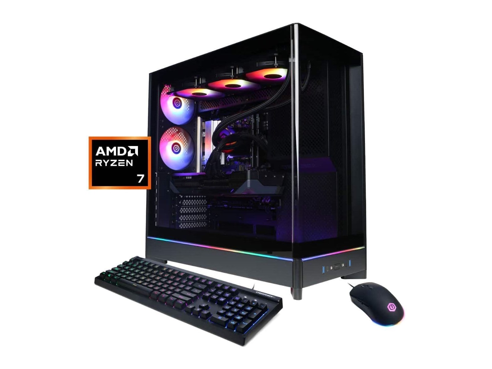 CyberPowerPC - Gaming Desktop - AMD Ryzen 7 9800X3D chip - 32GB Memory - 1TB SSD - Black