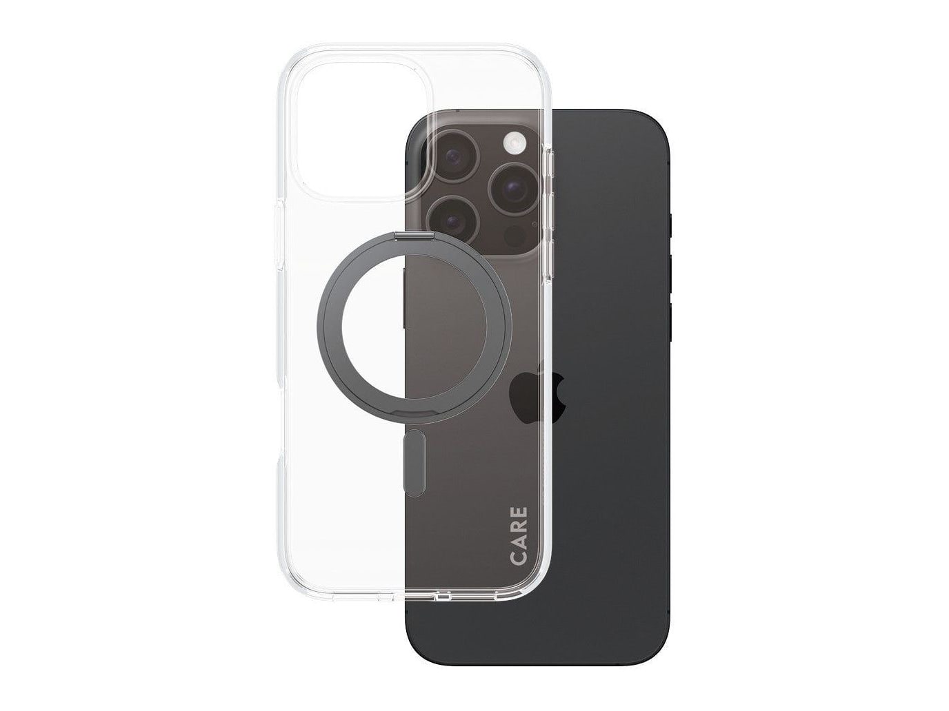 PanzerGlass - CARE Case Transparent w. Black Kickstand & MagSafe iPhone 16 Pro Max