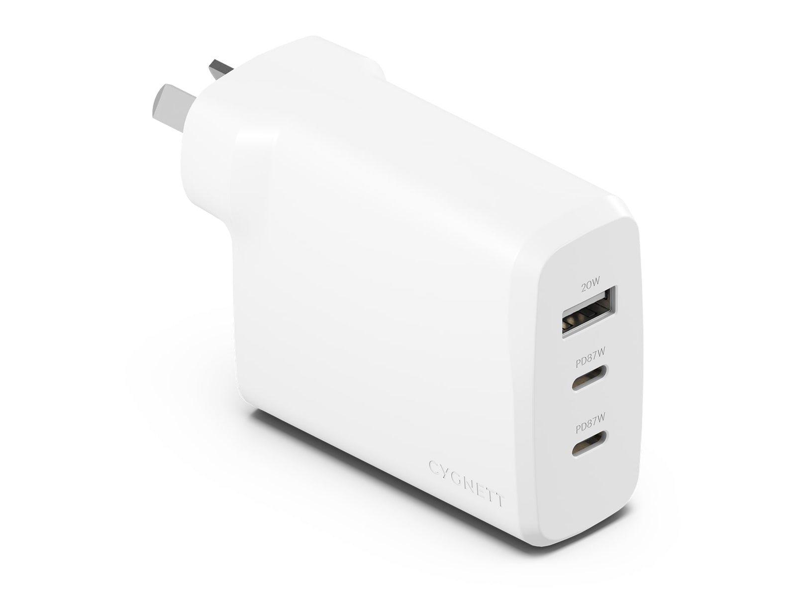 Cygnett - PowerMaxx 87W Multi Port GaN Wall Charger - White Wall Chargers