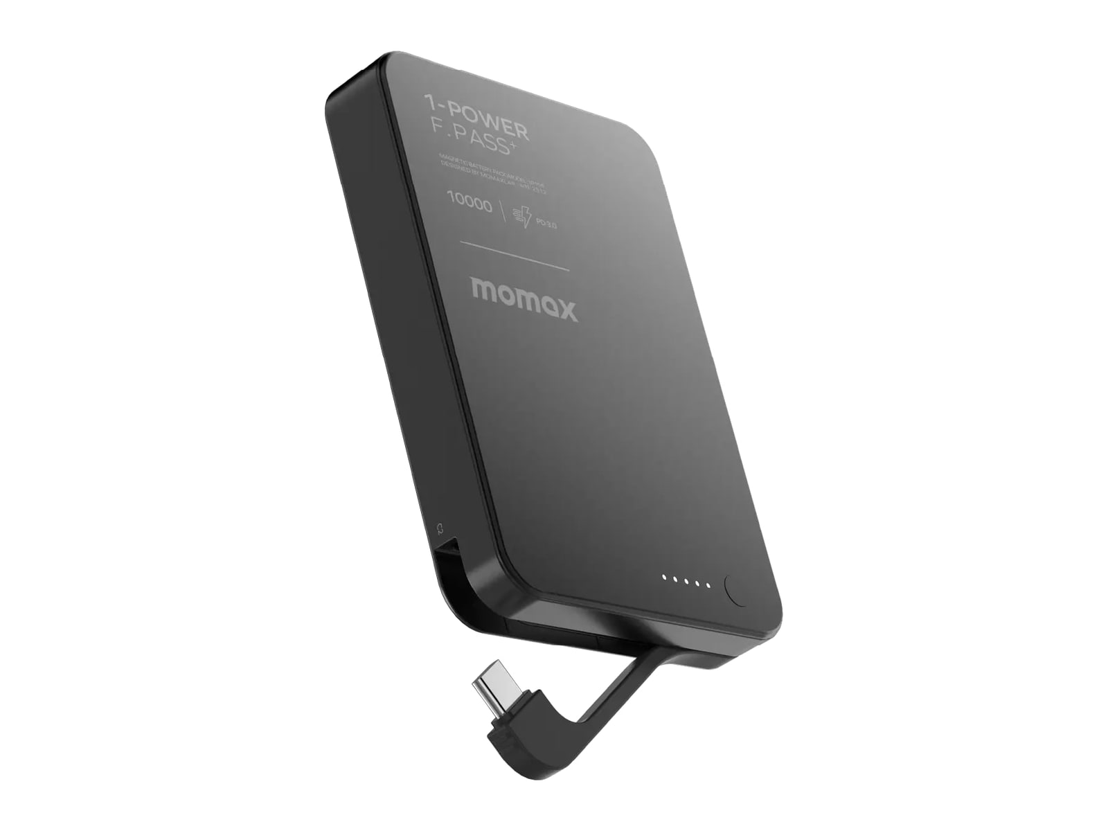 MOMAX - 1-Power F.Pass+ 10000mAh Magnetic Battery Pack Black Power Banks