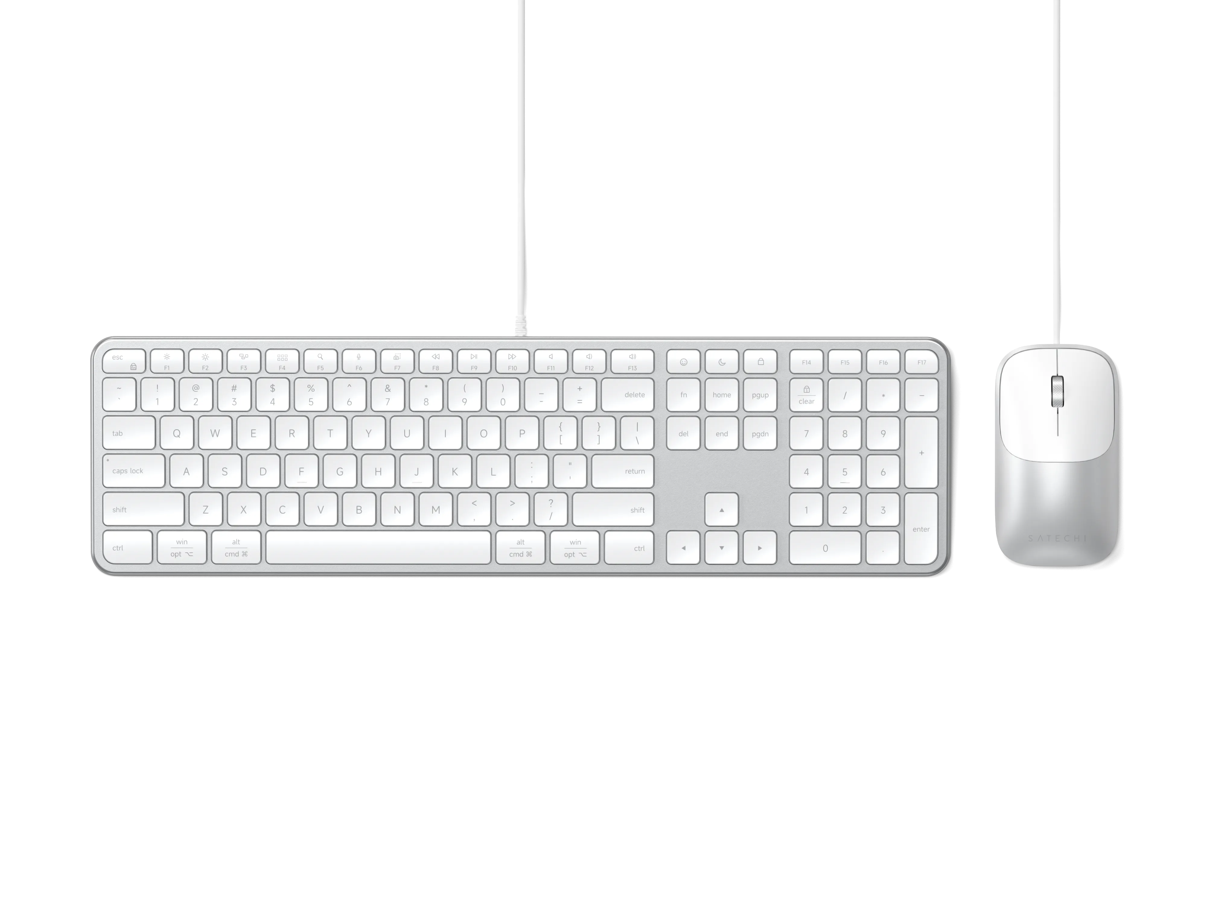 Satechi - Slim CLX3 Wired Combo Keyboards - Silver