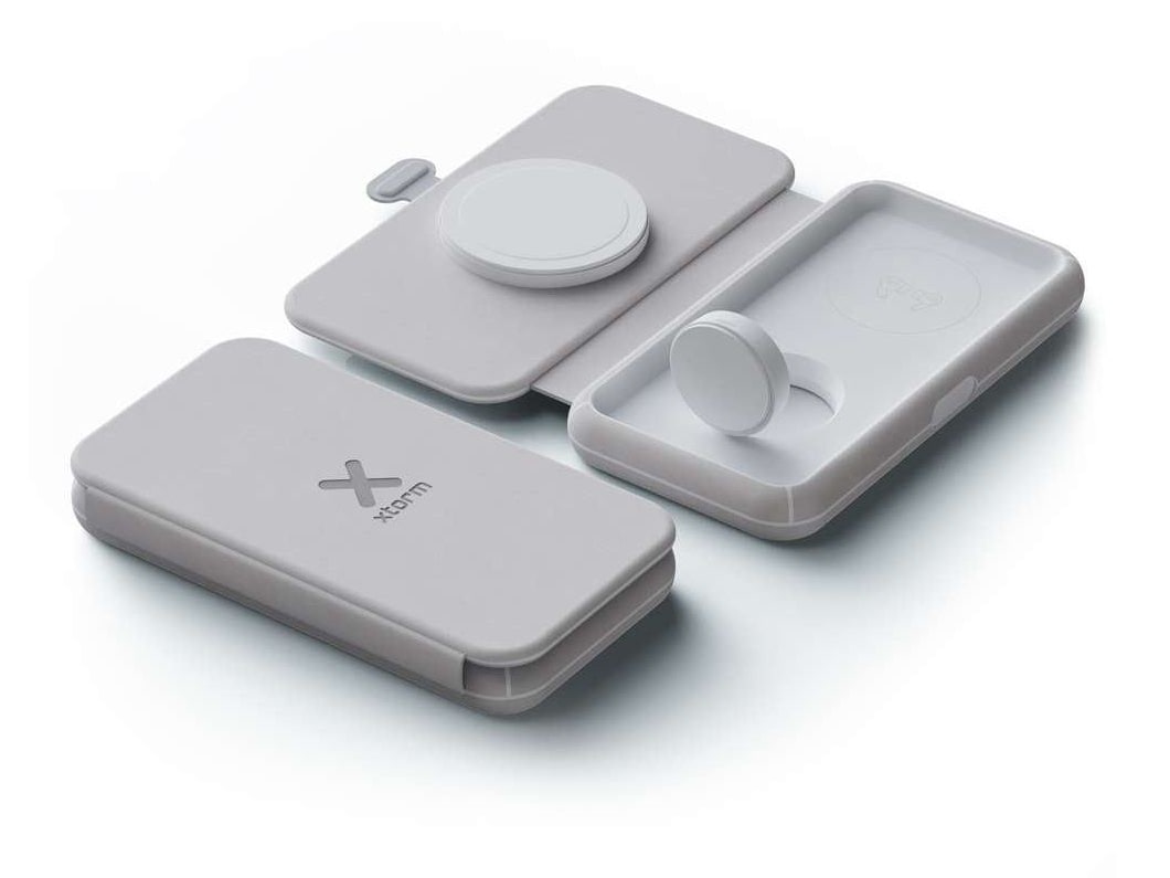 Xtorm - Foldable Travel 3-in-1 Grey Wireless Chargers