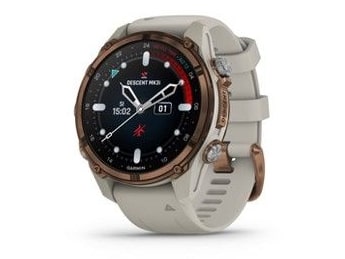 Garmin - Descent Mk3i 43 mm Bronze PVD Titanium with French Gray Silicone Band Smart Watches - Bronze
