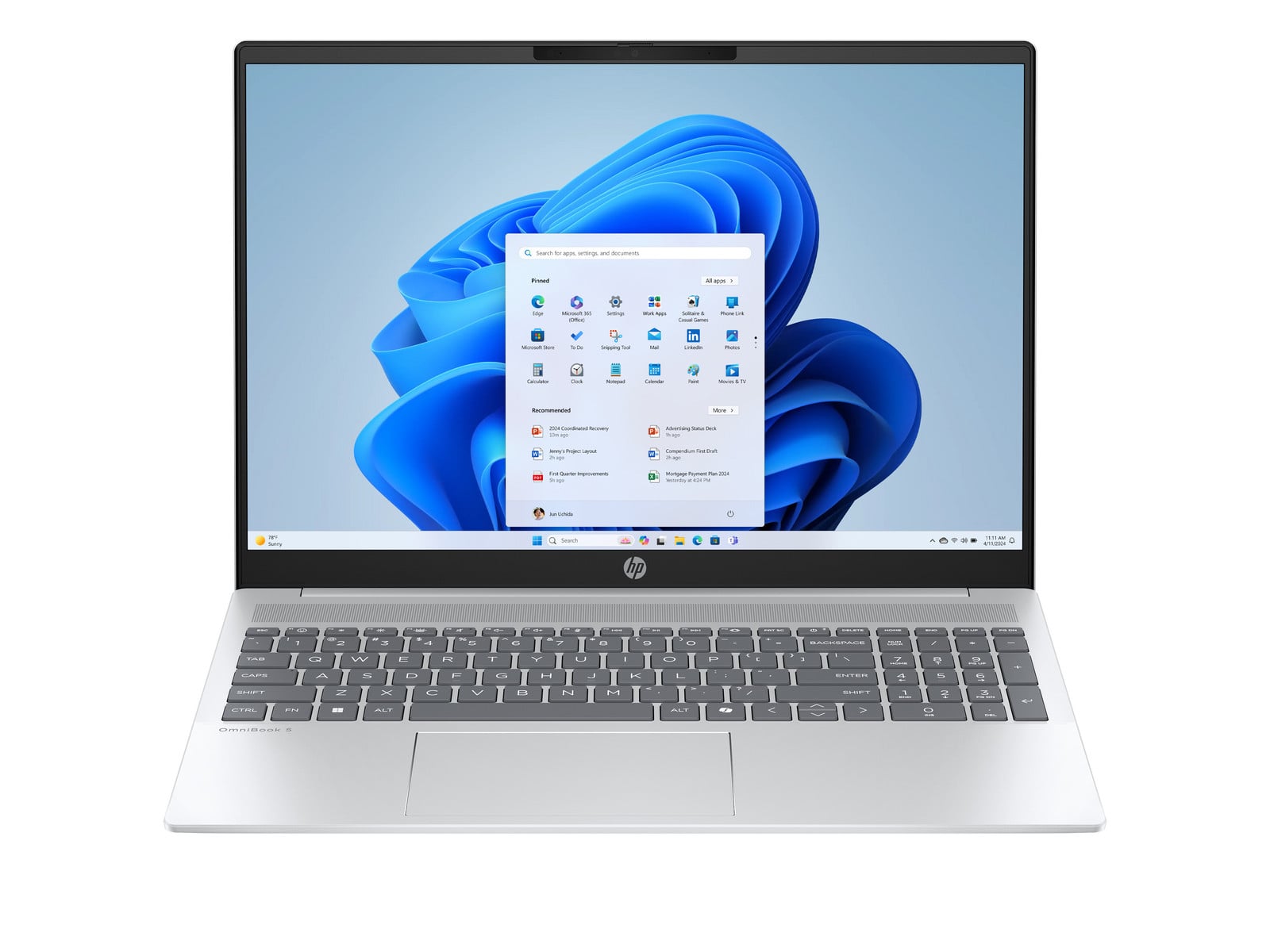 HP - OmniBook 5 16-af1026nl 16" - Intel Core Ultra 5 225U chip - 16 GB Memory - 512 GB SSD - Glacier Silver