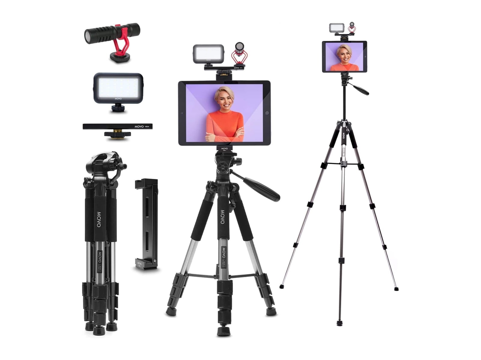 MOVO - Tablet Vlogging Kit with Full-Size Tripod Camera Accessories