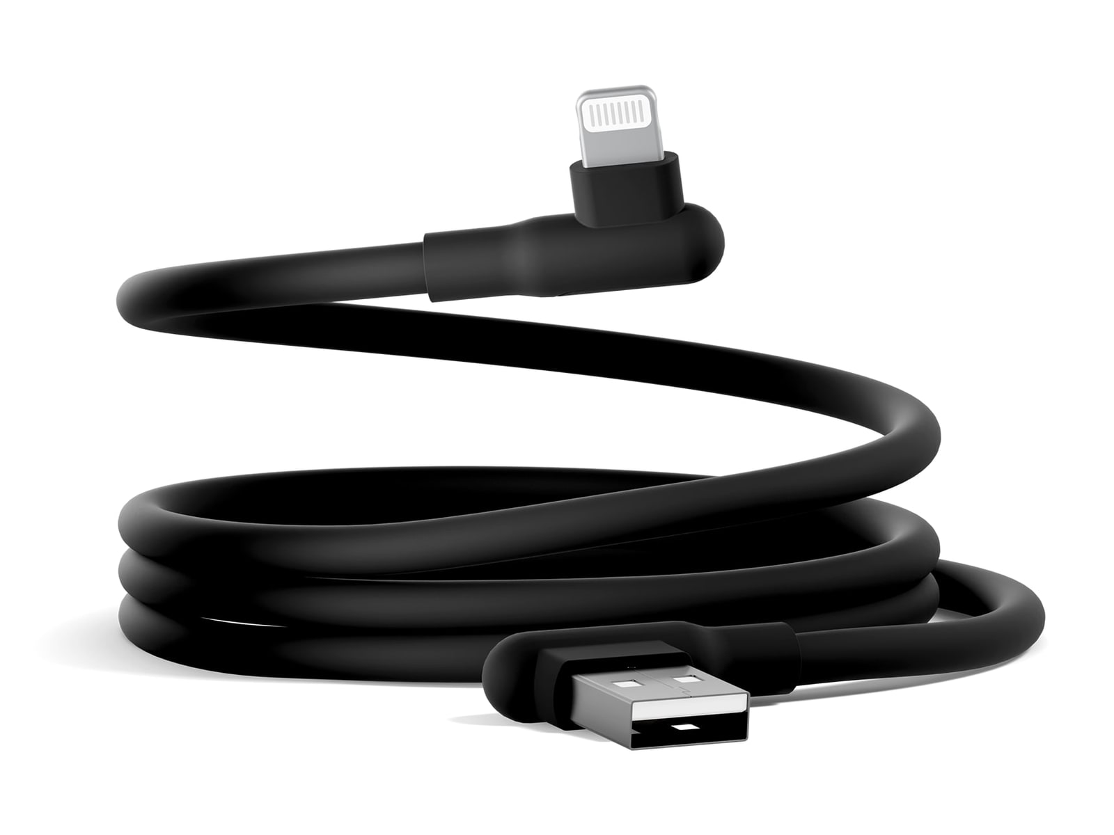 Cygnett - DriveSync Right Angle Lightning to USB-A Silicone Cable - 70CM - Black Charging Cables