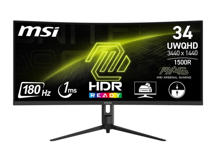 MSI - 34" MAG 342CQRDE E2 UWQHD 180Hz Ultrawide Monitors - Black