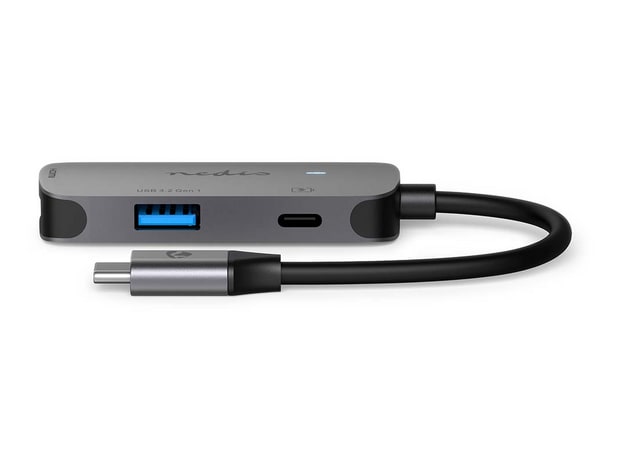 Nedis - CCGB64230GY01 3-in-1 USB-C Multi-Port Adapter USB Hubs - Gray