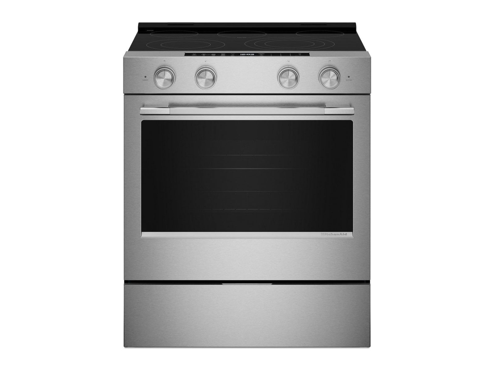 KitchenAid - 5.3 Cu. Ft. Slide-In Electric Range with Convection Cooking Modes in PrintShield Stainless Steel Ovens & Ranges
