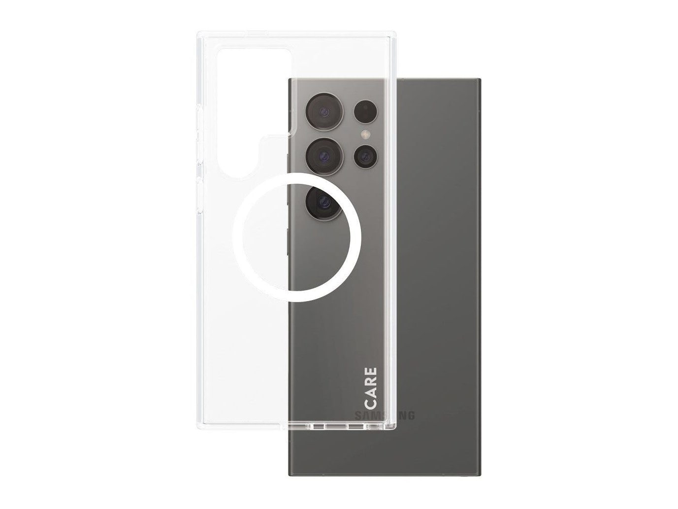 PanzerGlass - CARE Urban Combat Case Transparent w. White Qi Compatible Samsung Galaxy S24 Ultra