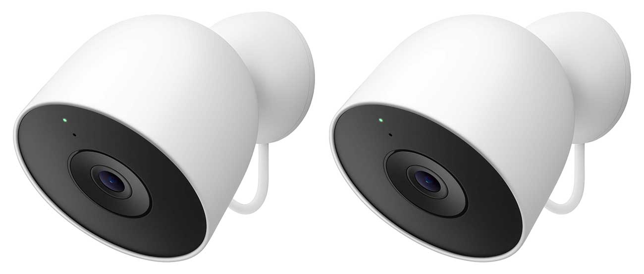 Google - Nest Cam Outdoor Security Camera 2-Pack (2nd Gen) Security Cameras - Snow