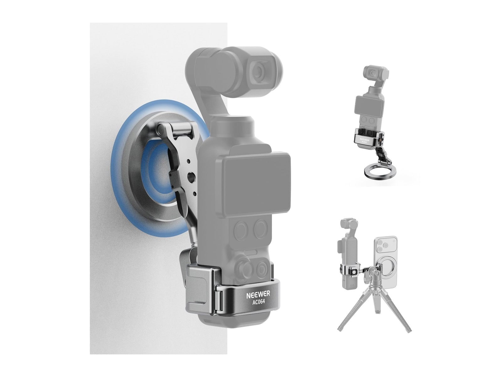 Neewer - AC064 Magnetic Mount Compatible with DJI Osmo Pocket 3/Xtra Muse/4/4P Camera Accessories