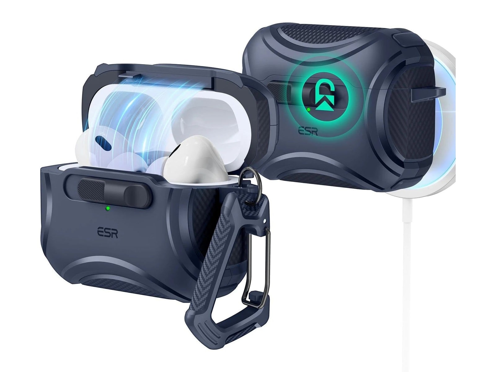 ESR - Cyber FlickLock Case (HaloLock) - AirPods Pro 2 / Pro - Dark Blue