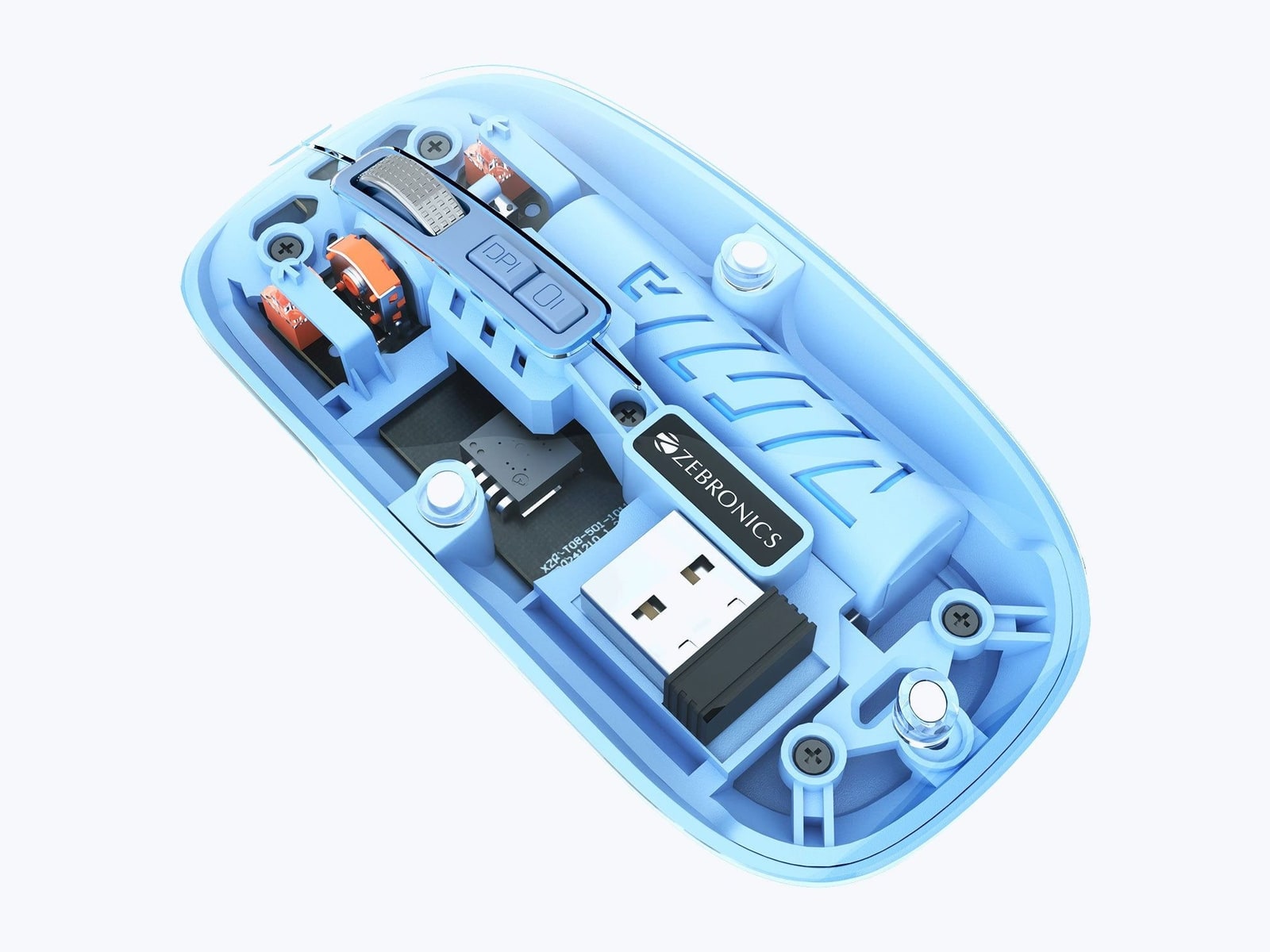 Zebronics - Zeb Glassy 10 Wireless Mice - Blue