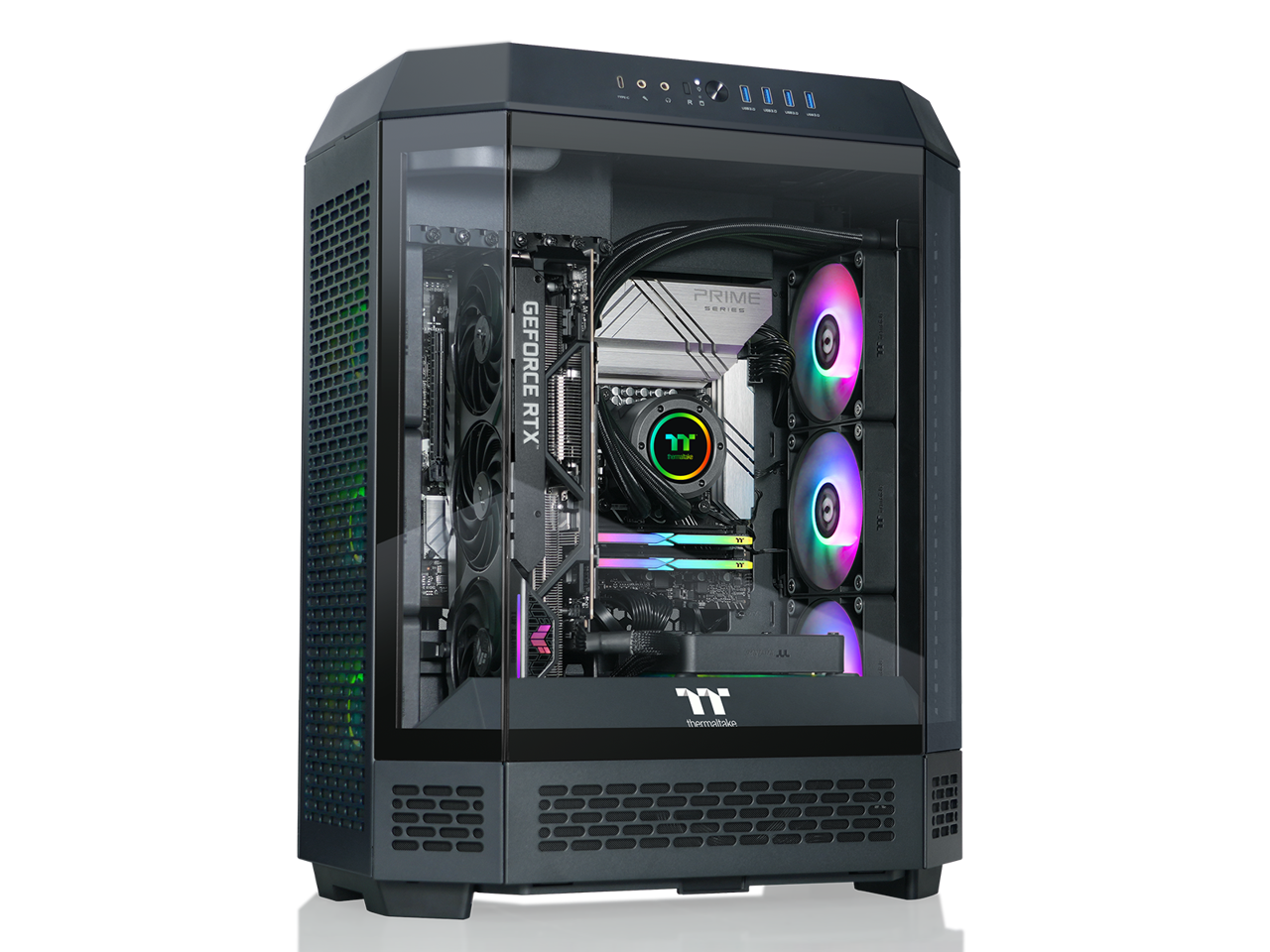 Thermaltake - Reactor 9880 - AMD Ryzen 7 9800X3D chip - 32GB Memory - 2TB SSD - Black