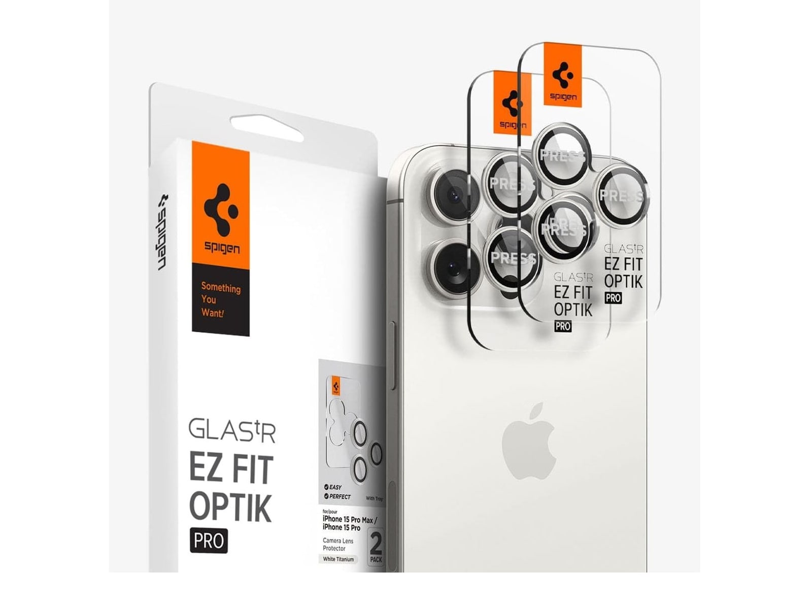 Spigen - Optik Pro EZ Fit Lens Protector - iPhone 16 Pro Max - White Titanium