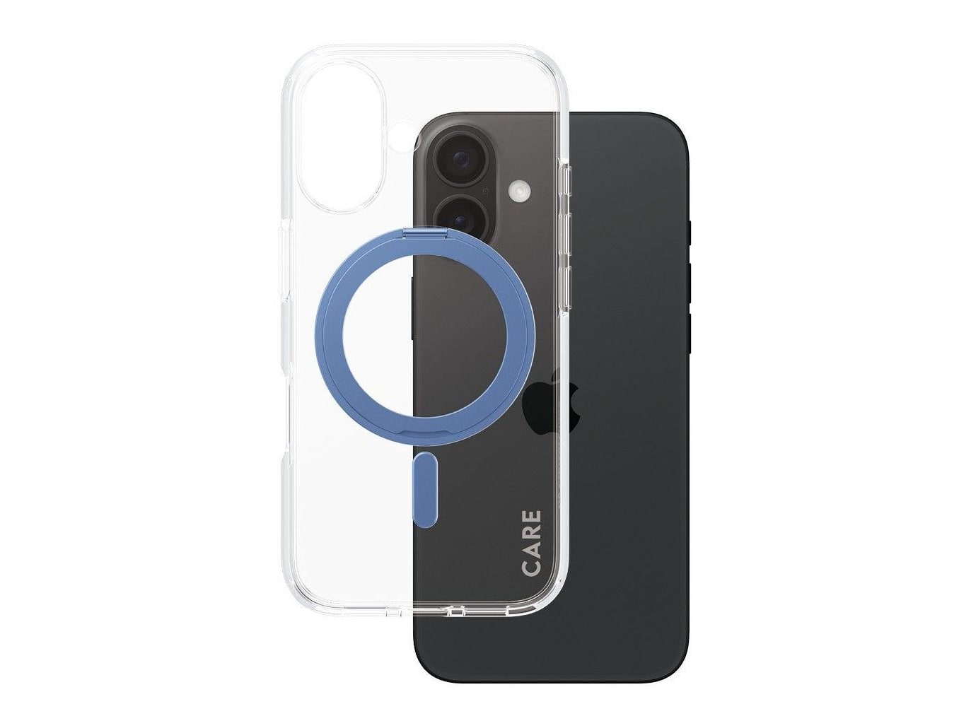 PanzerGlass - CARE Case Transparent w. Blue Kickstand & MagSafe iPhone 16