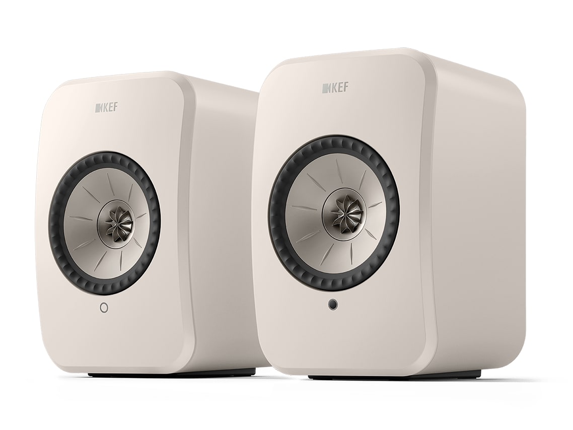 KEF - LSX II LT HDMI ARC, Wi-Fi, Bluetooth Speakers - Stone White