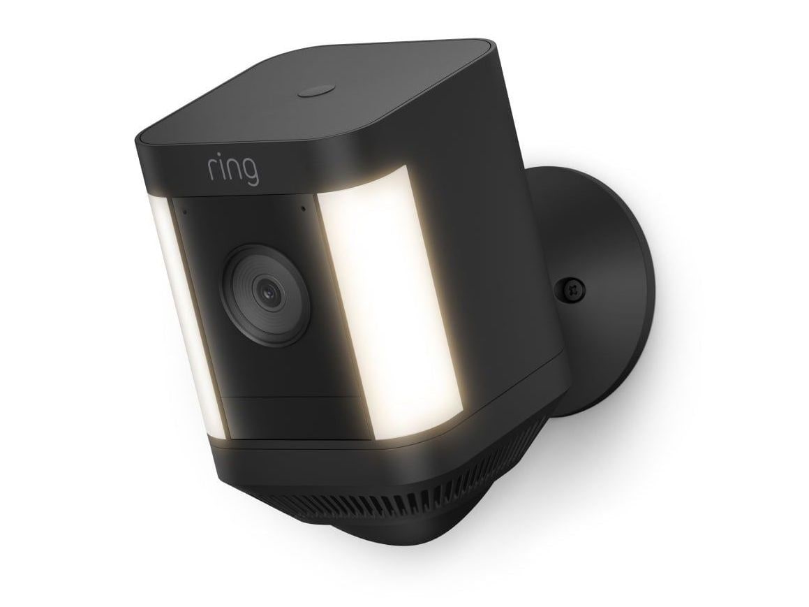Ring - Spotlight Cam Plus Black Battery-Powered Security Camera Security Cameras