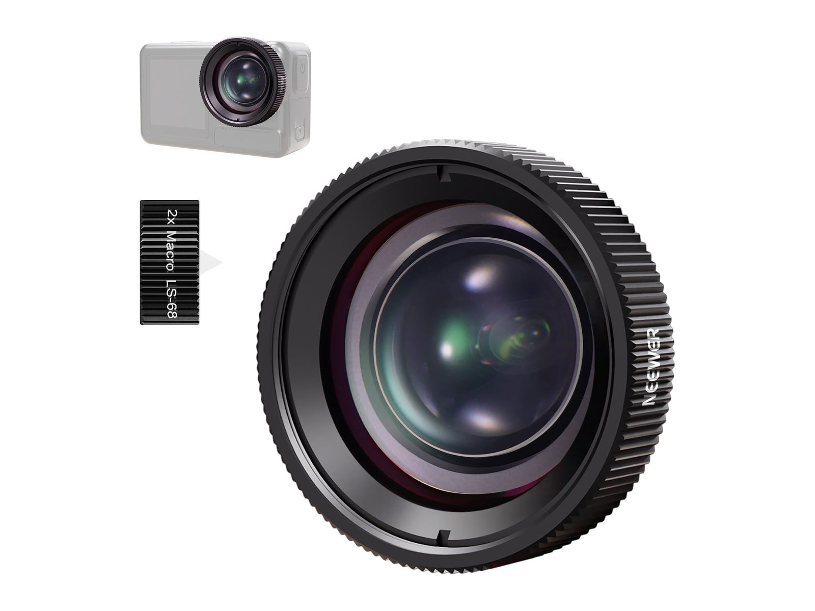 Neewer - LS-68 2X Macro Lens For DJI Osmo Nano Action 5 Pro Action 4 Camera Accessories