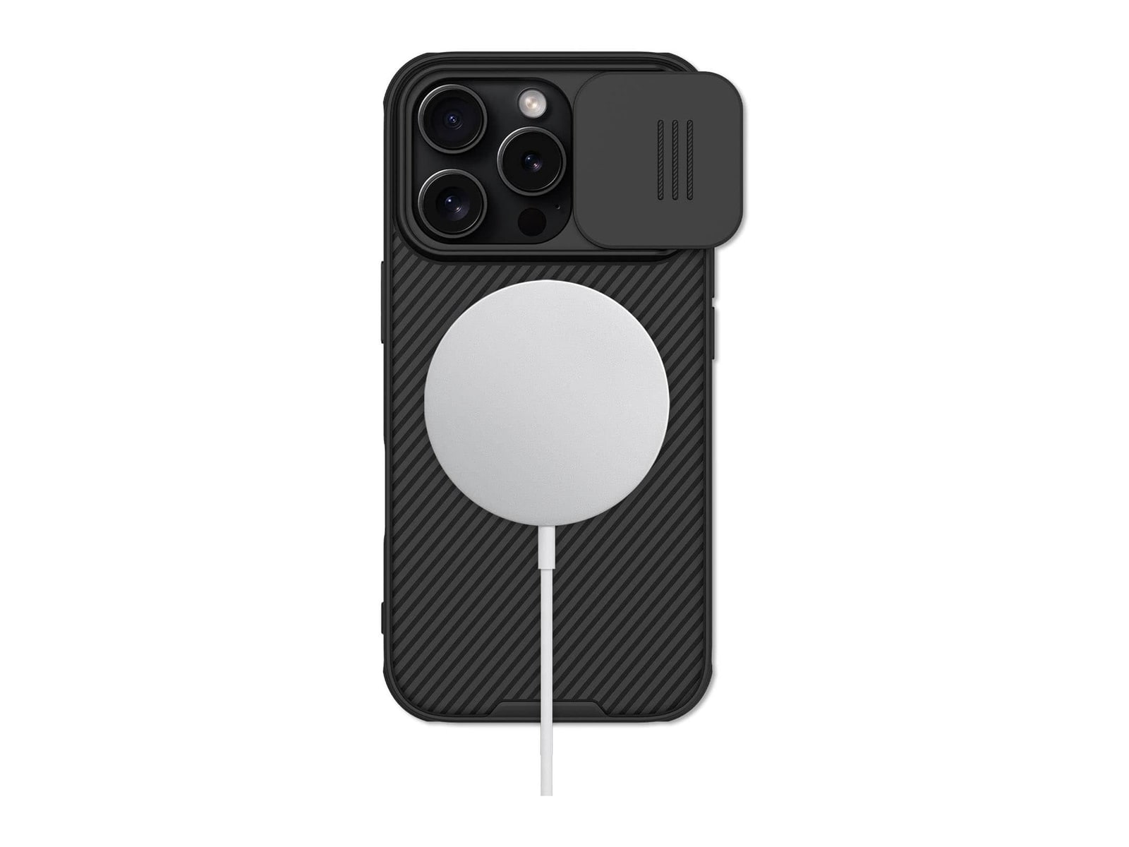 Nillkin - MagSafe Compatible CamShield Pro Case - iPhone 16 Pro - Classical Black