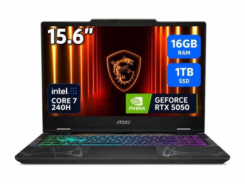 MSI - Cyborg 15 B2RWEKG-292US 15.6" - Intel Core 7 240H chip - 16GB Memory - 1TB SSD - Translucent Black