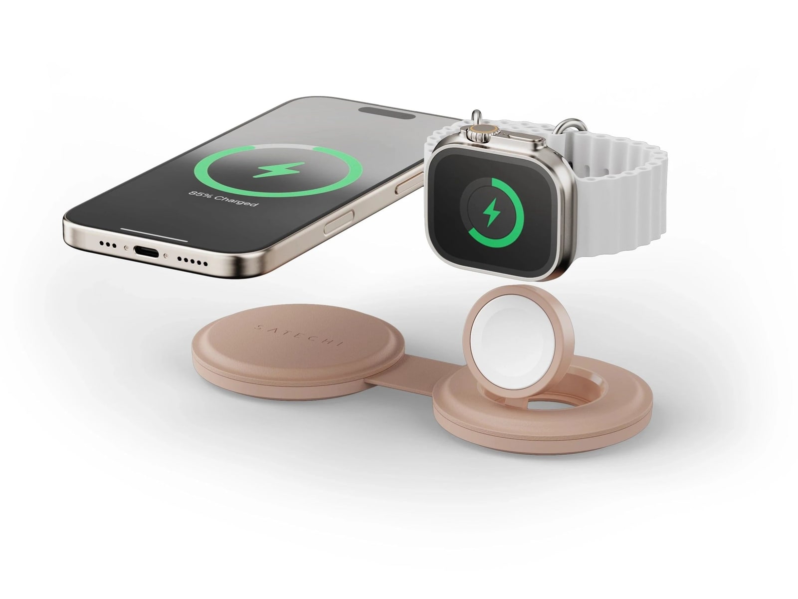 Satechi - OntheGo 2-in-1 Charger Desert Rose Wireless Chargers