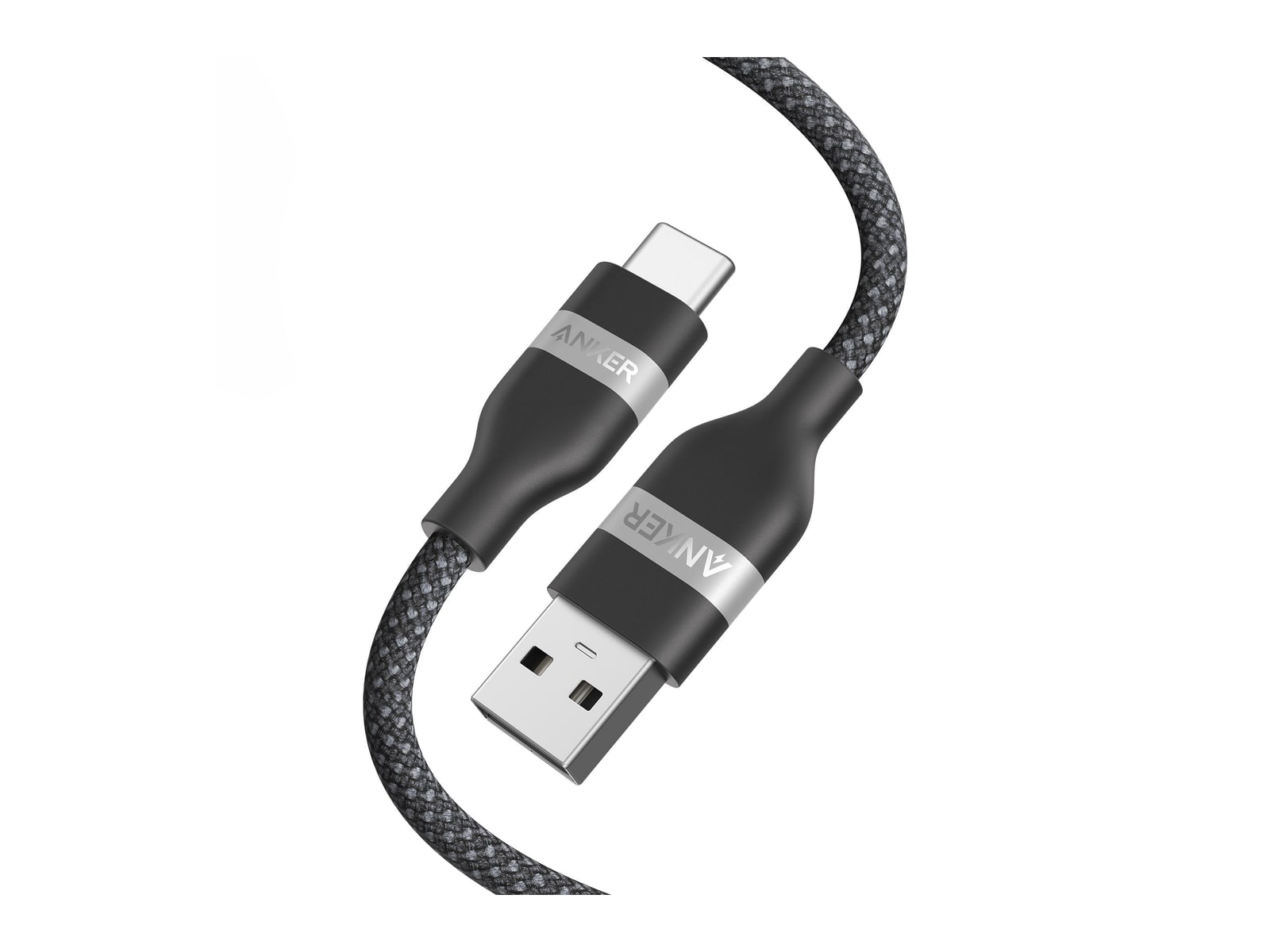 Anker - USB-A to USB-C Cable (Upcycled-Braided) 3 ft Black Charging Cables