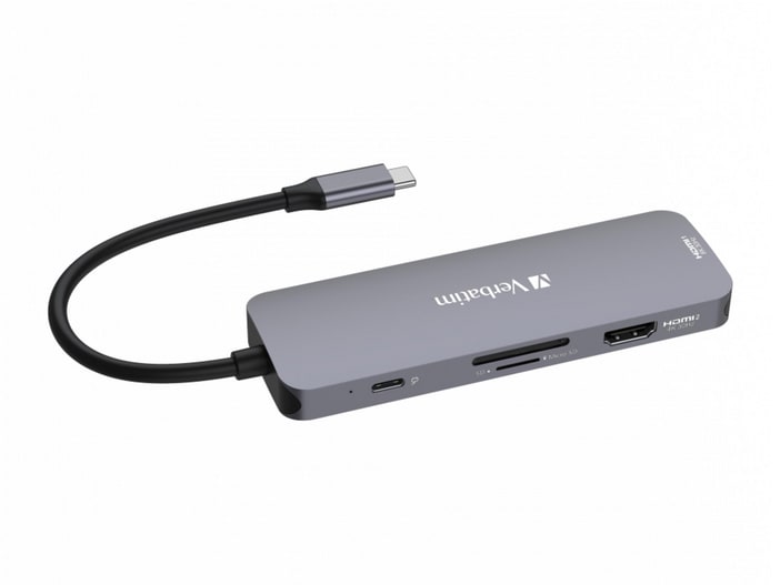 Verbatim - USB-C Pro Multiport Hub CMH-08 USB Hubs - Silver