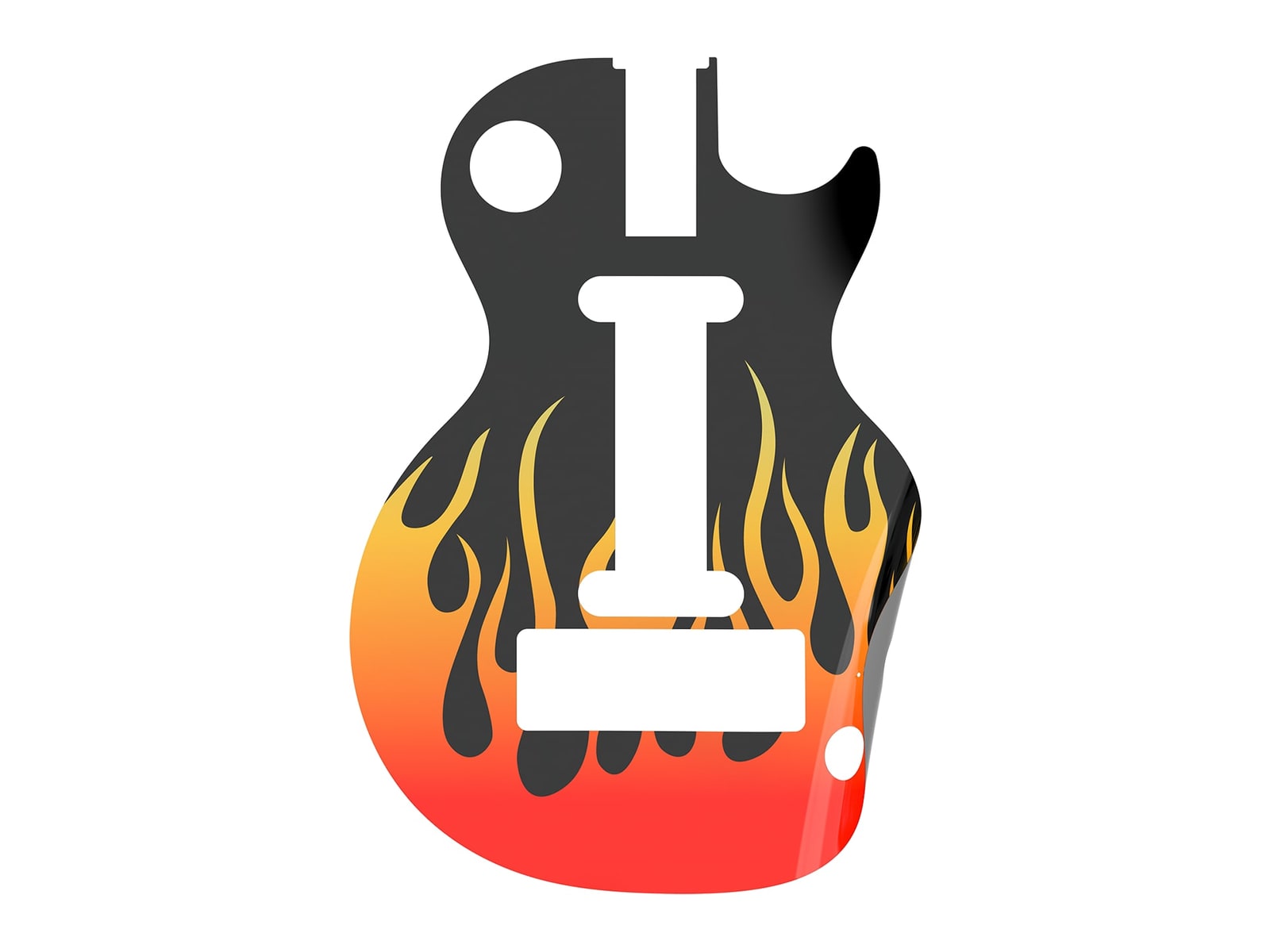 CRKD - Gibson Les Paul Faceplate Skin Flames Gloss