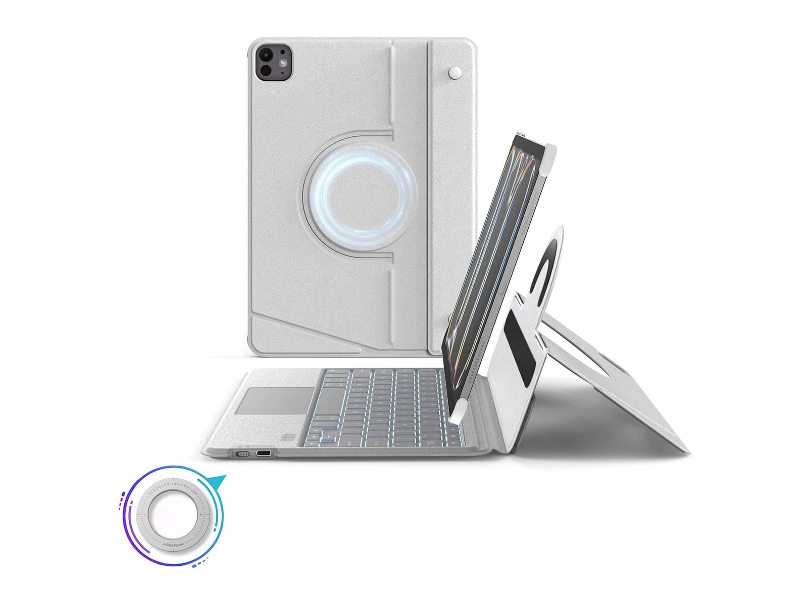 Nillkin - MagicEase Ultra-Slim Magnetic Backlit Keyboard - iPad Pro 11-inch (M4/M5) - Gray